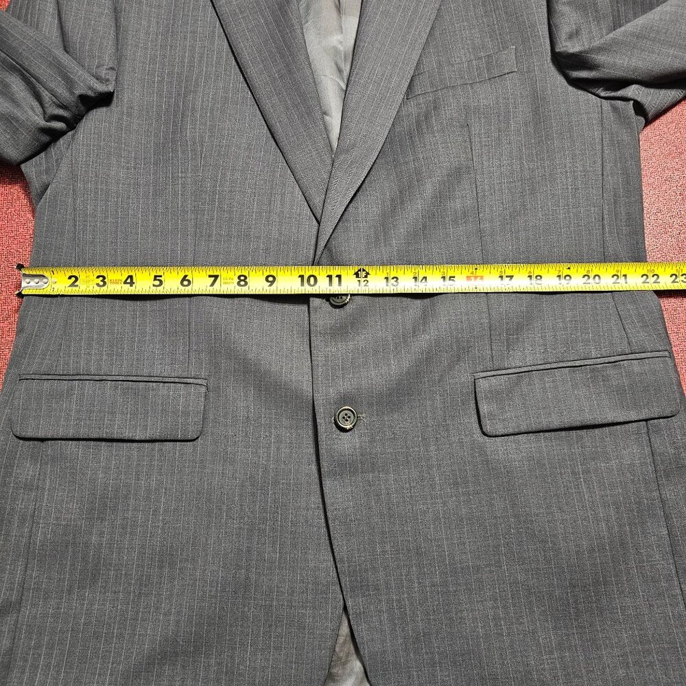 Lauren Ralph Lauren Pinstripe Wool Blazer Jacket 44L Gray‎ Gentleman Ivy League - Picture 12 of 13